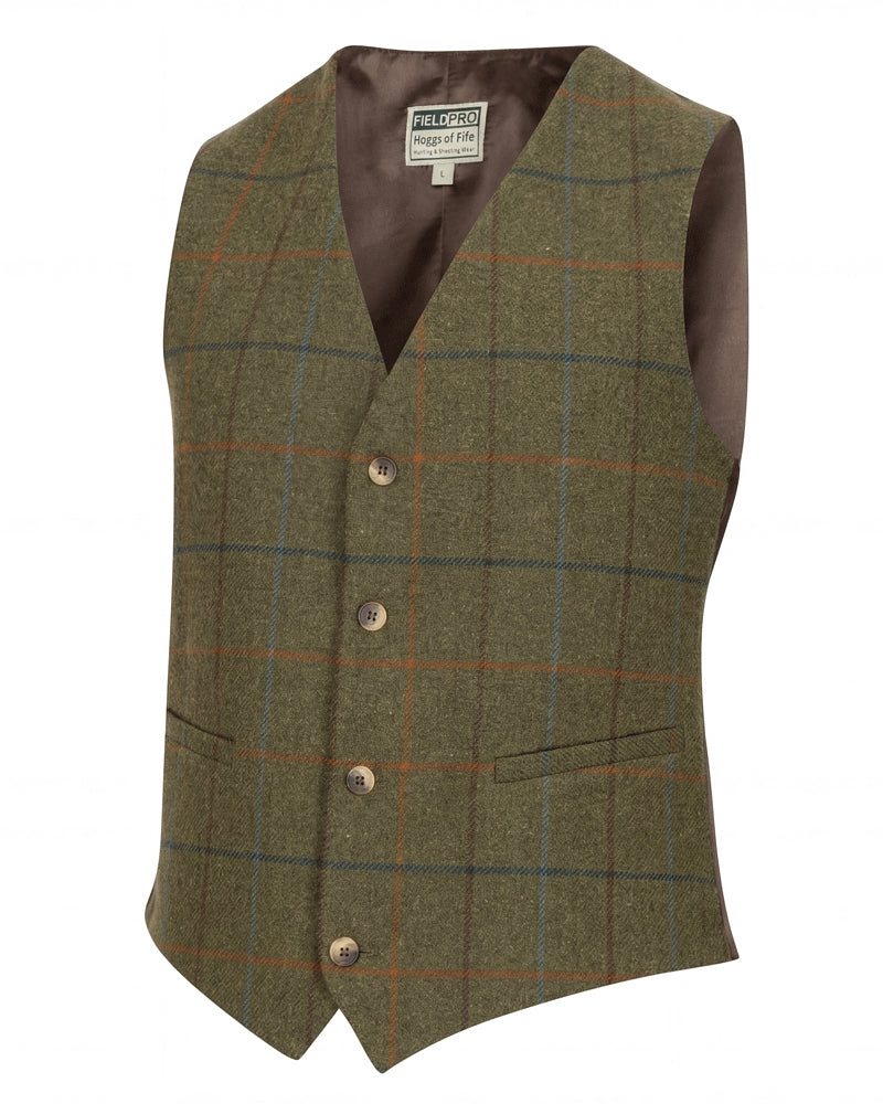 HOGGS OF FIFE Kingussie Tweed Dress Waistcoat - Mens - Green/Blue