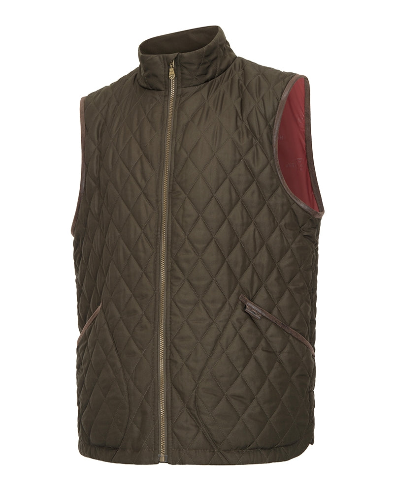 HOGGS OF FIFE Lindores Gents Quilted Gilet - Mens - Forest