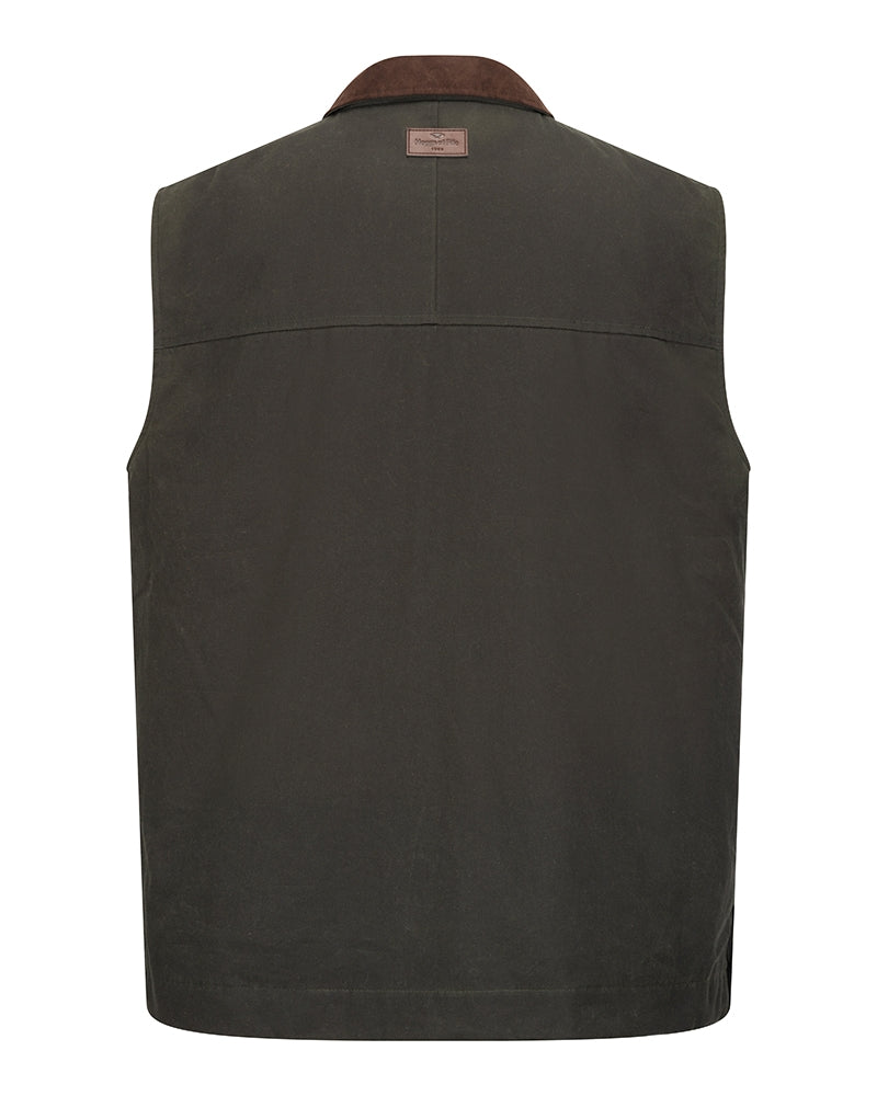 HOGGS OF FIFE Maxton Gents Padded Waxed Waistcoat – Men's – Olive