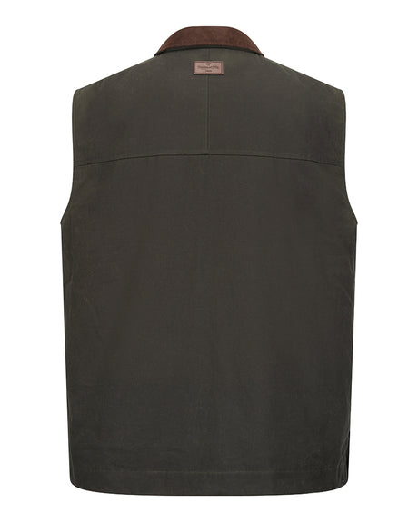 HOGGS OF FIFE Maxton Gents Padded Waxed Waistcoat – Men's – Olive