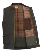 HOGGS OF FIFE Maxton Gents Padded Waxed Waistcoat – Men's – Olive