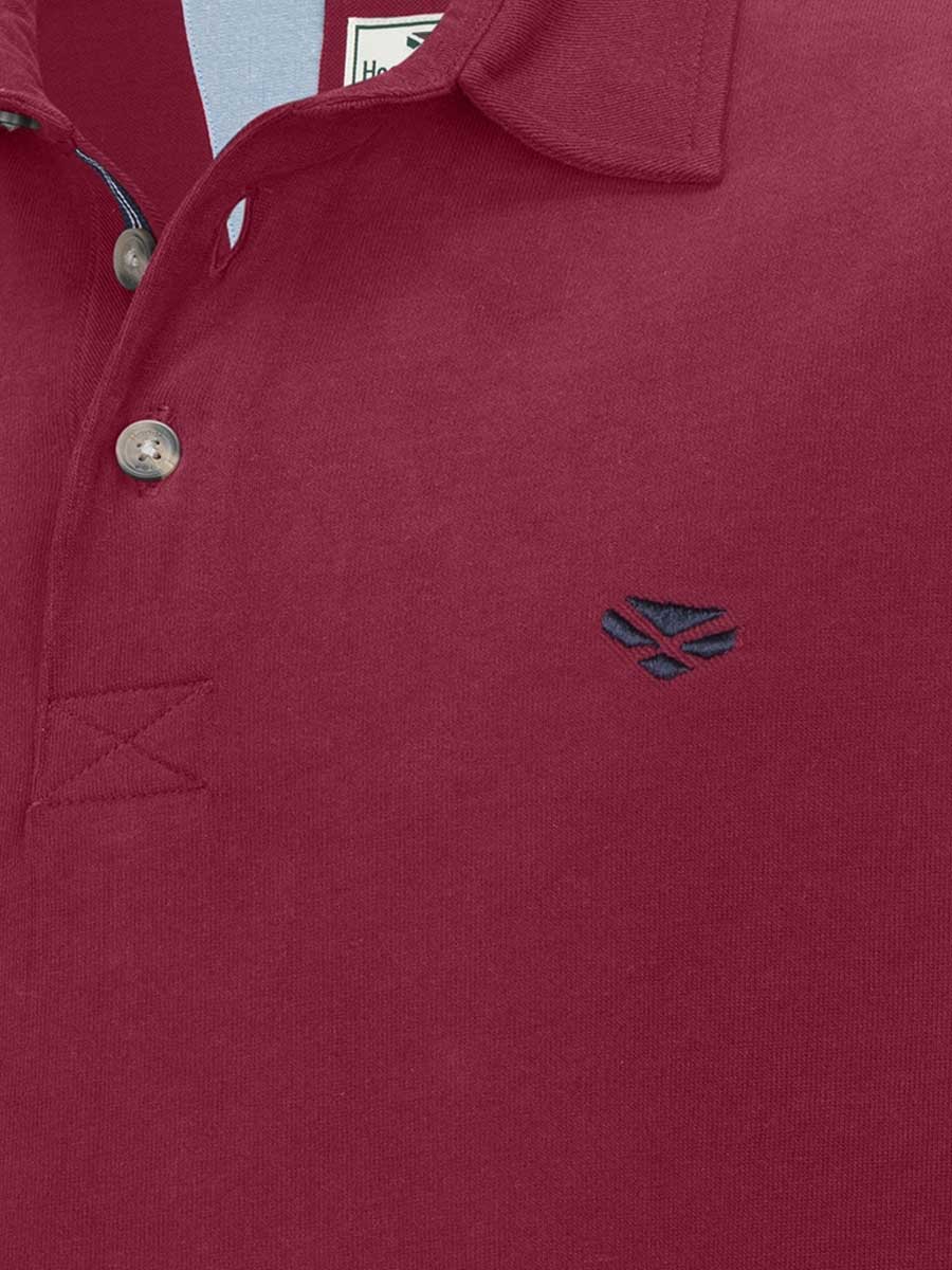 HOGGS OF FIFE Moffat Long Sleeve Rugby Shirt - Mens - Burgundy