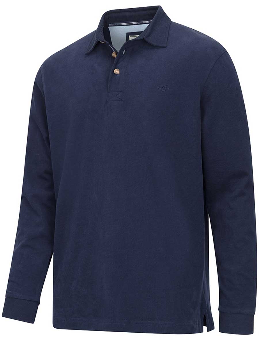HOGGS OF FIFE Moffat Long Sleeve Rugby Shirt - Mens - Navy