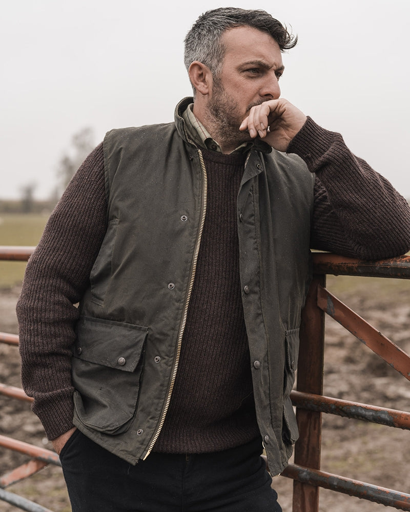 HOGGS OF FIFE Padded Waxed Waistcoat – Men's