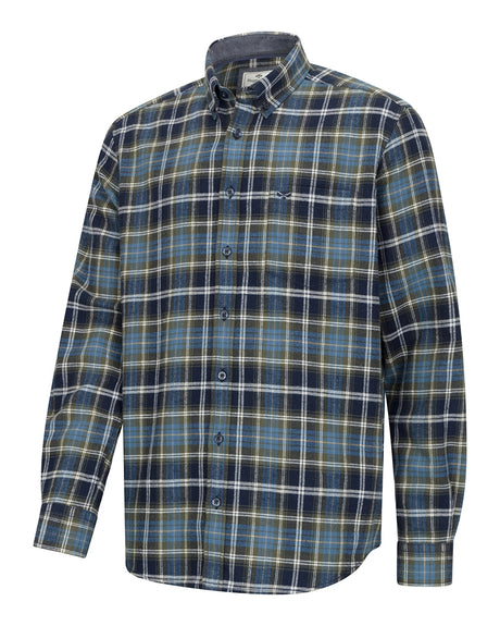 HOGGS OF FIFE Pitcairn Flannel Check Shirt - Mens - Green/Blue/Navy
