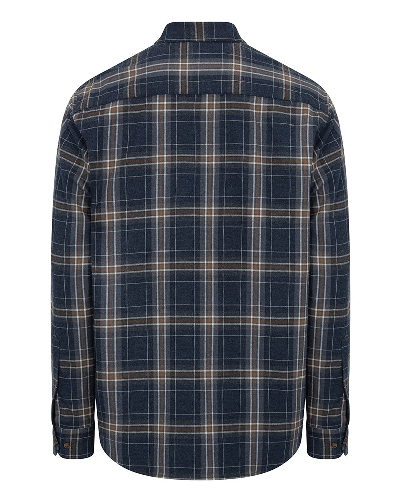 HOGGS OF FIFE Pitlessie Button Down Flannel Shirt - Mens - Blue/Brown/White