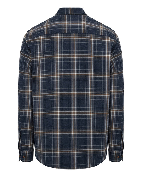 HOGGS OF FIFE Pitlessie Button Down Flannel Shirt - Mens - Blue/Brown/White