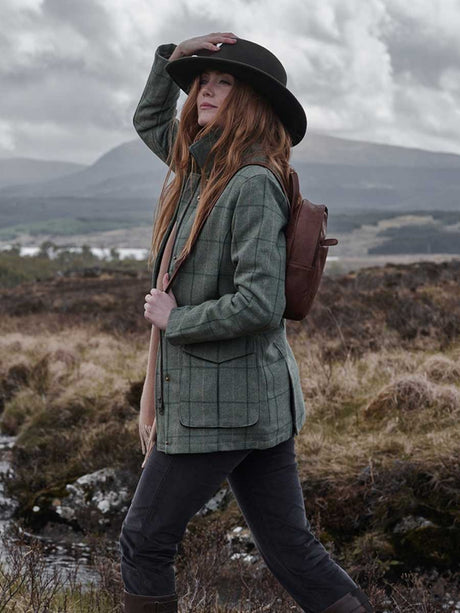 HOGGS OF FIFE Roslin Technical Tweed Field Coat - Women's - Spring Bracken