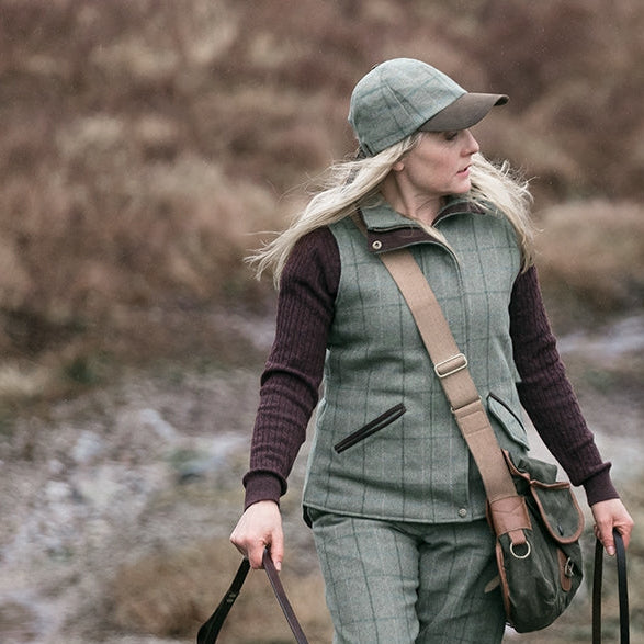 HOGGS OF FIFE Roslin Technical Tweed Waistcoat - Women's - Spring Bracken