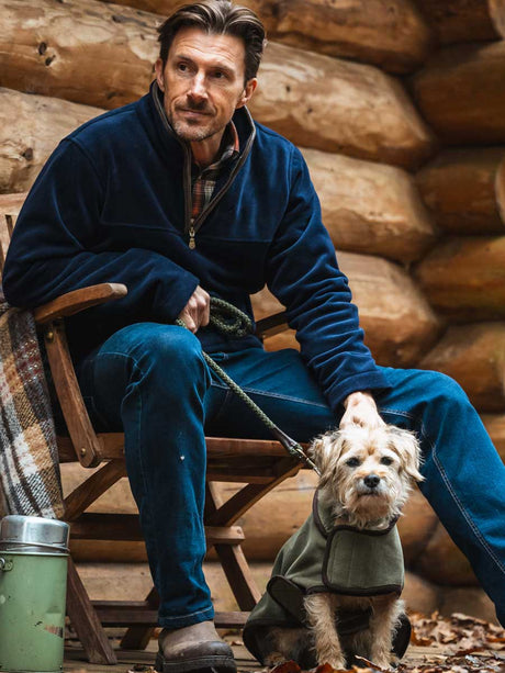 HOGGS OF FIFE Stenton 1/4 Zip Fleece - Mens - Midnight Navy