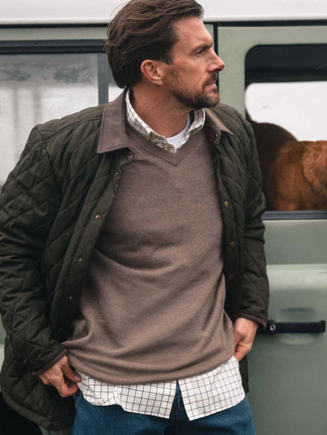 HOGGS OF FIFE Stirling II LS Pullover – Men's – Biscuit Brown