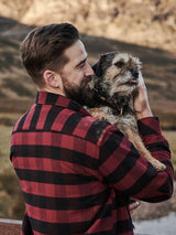 HOGGS OF FIFE Tentsmuir Flannel Shirt - Mens - Red & Black Check
