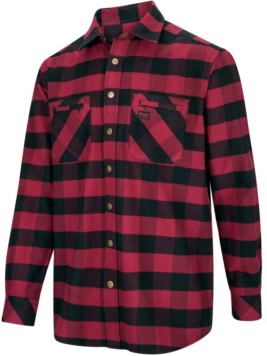 HOGGS OF FIFE Tentsmuir Flannel Shirt - Mens - Red & Black Check