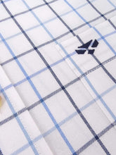 Load image into Gallery viewer, HOGGS OF FIFE Viscount Premier Tattersall Shirt - Mens - White &amp; Navy Check
