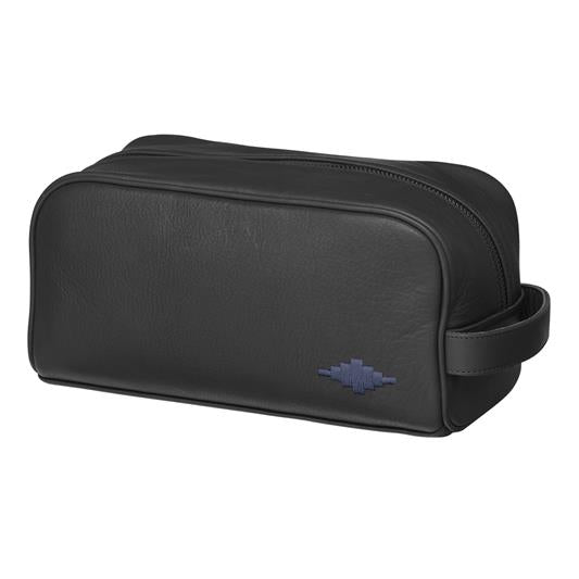 PAMPEANO Hombre Washbag - Black with Jean Navy Stitching