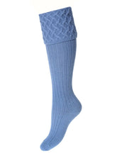 Load image into Gallery viewer, HOUSE OF CHEVIOT Lady Rannoch Shooting Socks - Womens - Bluebell
