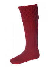 Load image into Gallery viewer, HOUSE OF CHEVIOT Rannoch Shooting Socks - Mens - Brick Red
