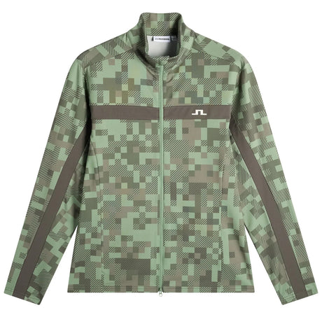 J.LINDEBERG Bridger Tour Print Golf Mid Layer – Men’s Full Zip – Limited Edition - Tour 26 Tonal Green