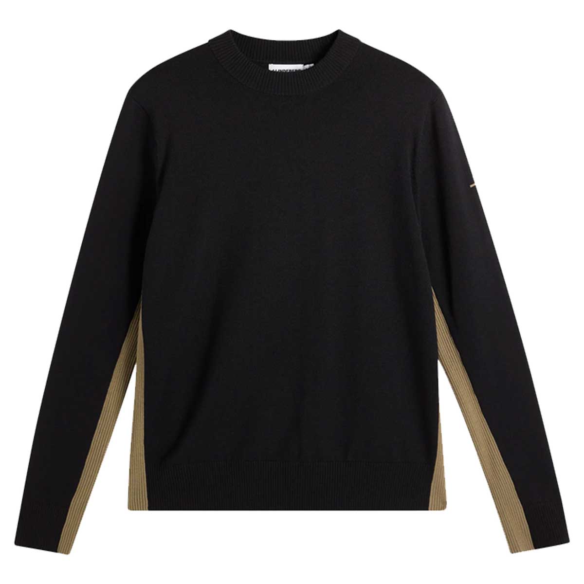 J.LINDEBERG Chester Side Stripe Knit Crew Neck Sweater – Men's – Black