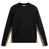 J.LINDEBERG Chester Side Stripe Knit Crew Neck Sweater – Men's – Black
