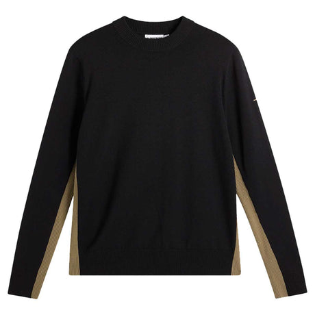 J.LINDEBERG Chester Side Stripe Knit Crew Neck Sweater – Men's – Black