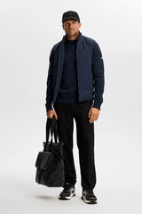 J.LINDEBERG Chester Side Stripe Knit Crew Neck Sweater – Men's – JL Navy