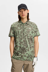 J.LINDEBERG Dario Tour Print Golf Polo Shirt – Men's – Limited Edition - Tour 26 Tonal Green