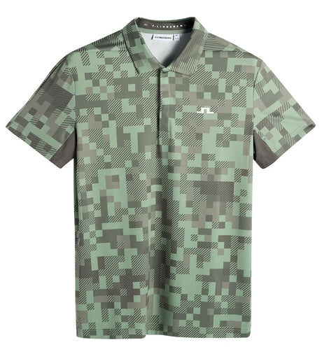 J.LINDEBERG Dario Tour Print Golf Polo Shirt – Men's – Limited Edition - Tour 26 Tonal Green