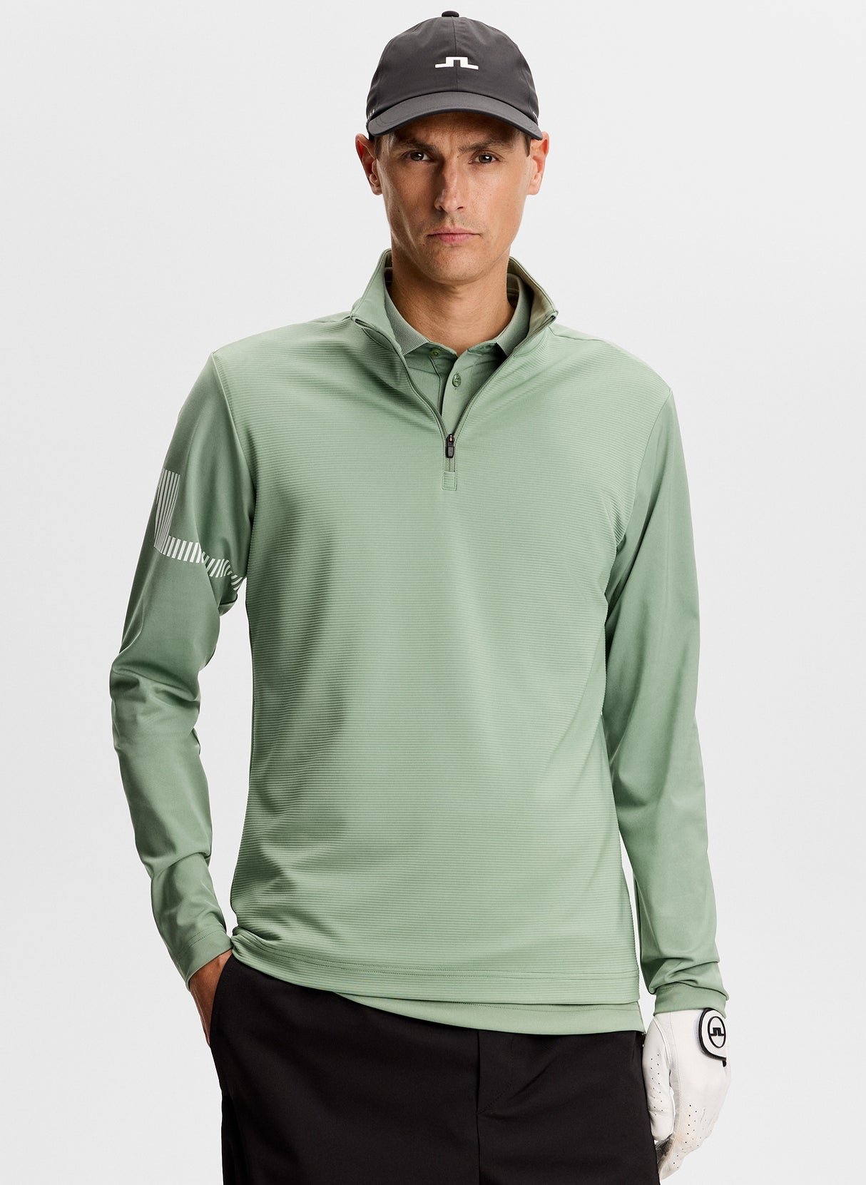 J.LINDEBERG Heath Strike Mid Layer – Men’s – Hedge Green