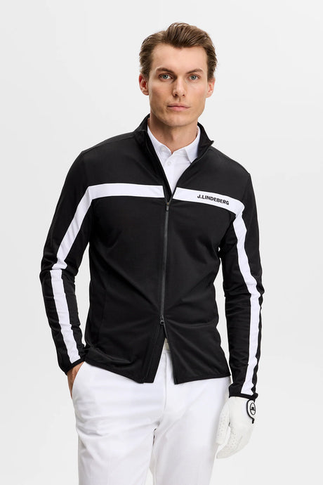 J.LINDEBERG Jarvis Golf Mid Layer – Men’s Full Zip – Black