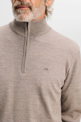 J.LINDEBERG Kiyan Quarter Zip Sweater - Men's - Brindle Melange