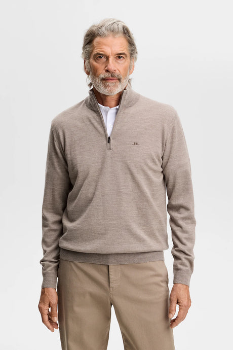 J.LINDEBERG Kiyan Quarter Zip Sweater - Men's - Brindle Melange