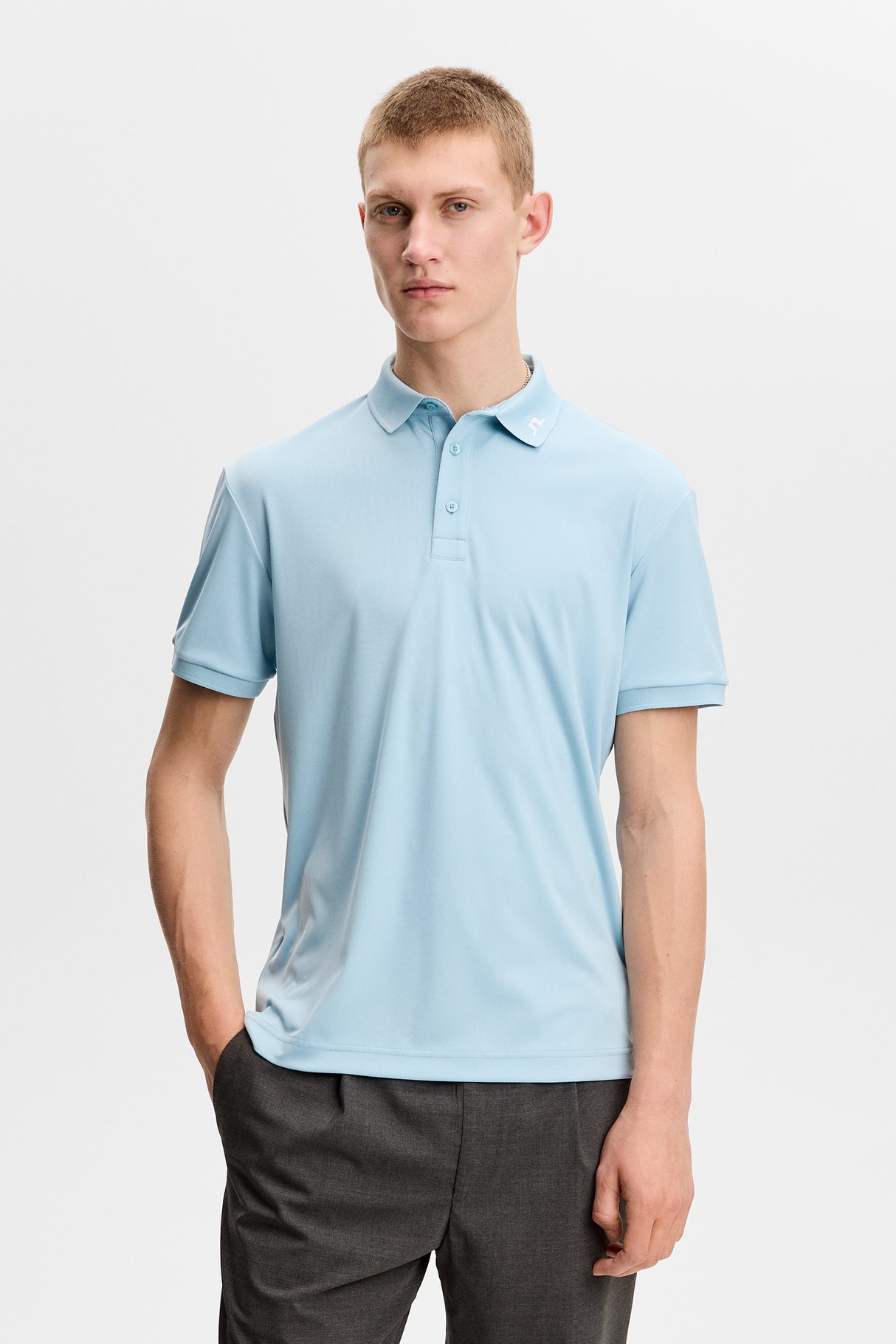 J.LINDEBERG KV Polo Shirt – Men’s – Forget Me Knot Blue