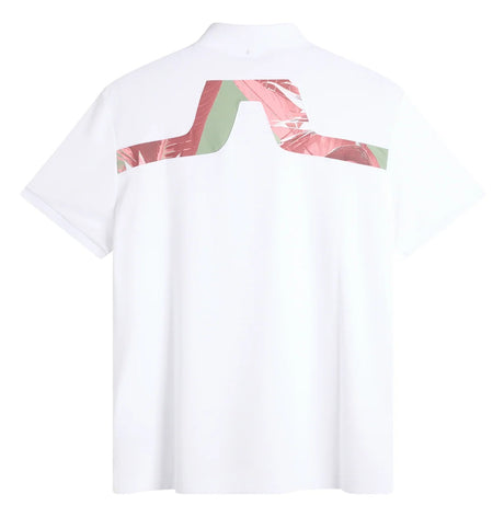 J.LINDEBERG KV Print Polo Shirt – Men’s – White / Paradise Hedge Green