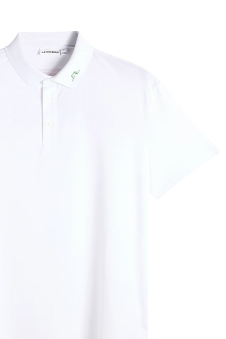 J.LINDEBERG KV Print Polo Shirt – Men’s – White / Paradise Hedge Green