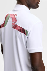 J.LINDEBERG KV Print Polo Shirt – Men’s – White / Paradise Hedge Green