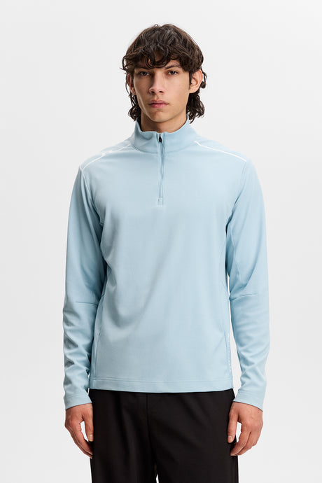 J.LINDEBERG Leon Quarter Zip Mid Layer – Men’s – Forget Me Not Blue