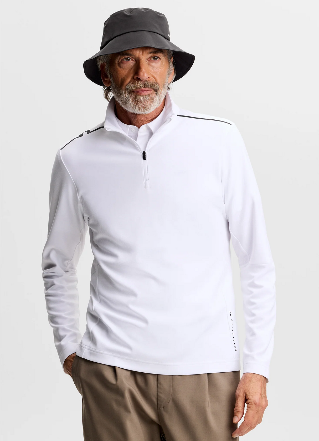 J.LINDEBERG Leon Quarter Zip Mid Layer – Men’s – White
