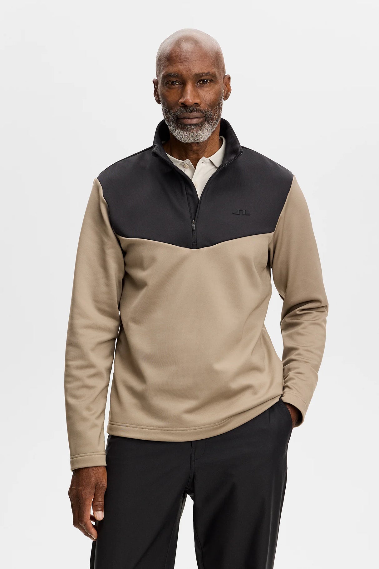 J.LINDEBERG Maclean Quarter Zip Mid Layer – Men's – Brindle