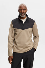 J.LINDEBERG Maclean Quarter Zip Mid Layer – Men's – Brindle
