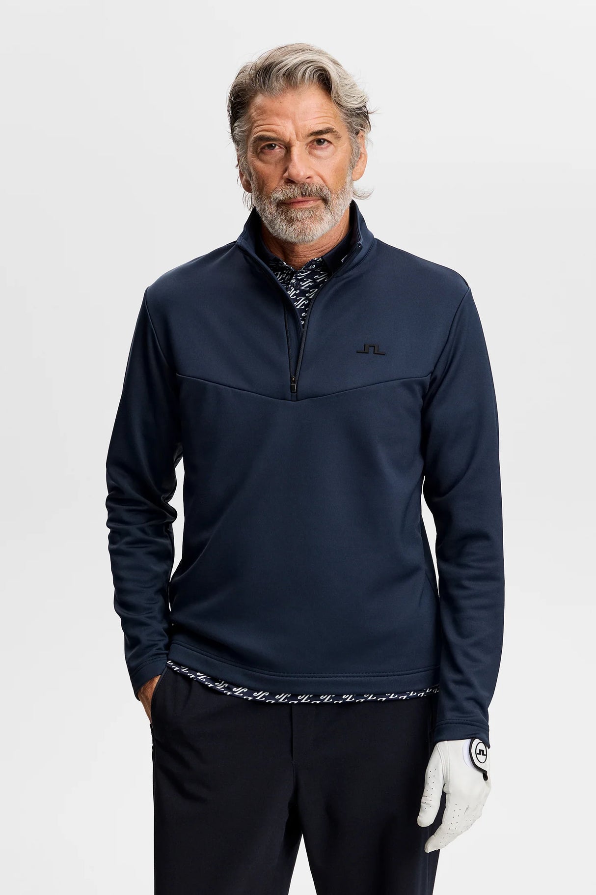 J.LINDEBERG Maclean Quarter Zip Mid Layer – Men's – JL Navy