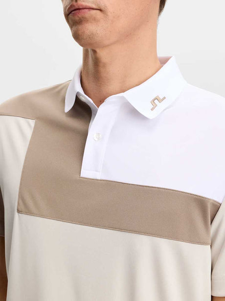 J.LINDEBERG Rody Polo Shirt – Men’s Regular Fit – Moonbeam - Size: MEDIUM