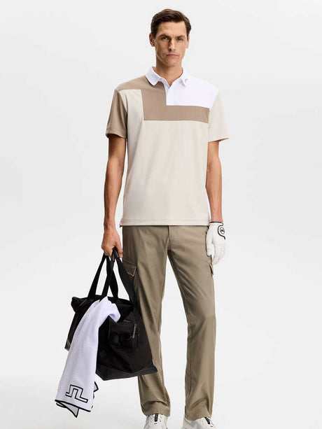 J.LINDEBERG Rody Polo Shirt – Men’s Regular Fit – Moonbeam - Size: MEDIUM