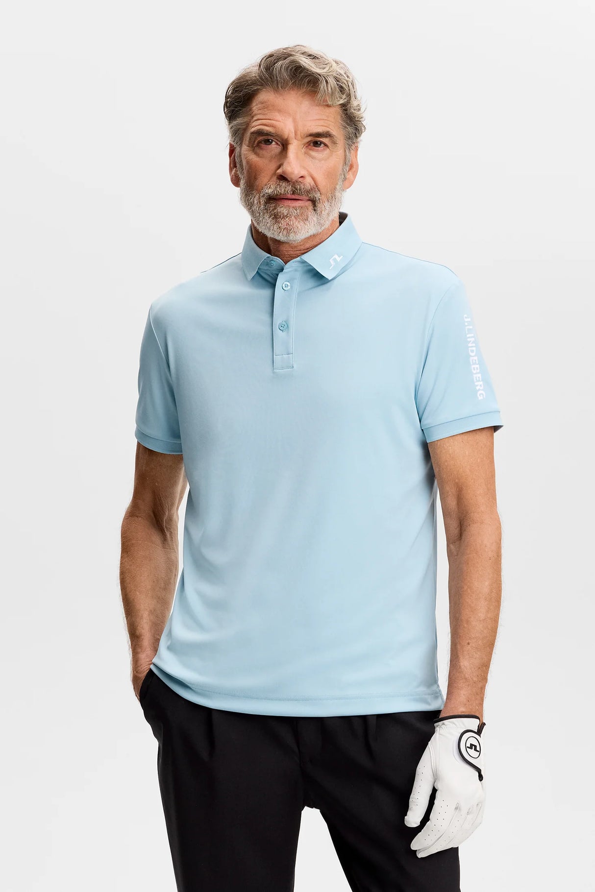 J.LINDEBERG Tour Tech Golf Polo Shirt – Men’s – Forget Me Not Blue