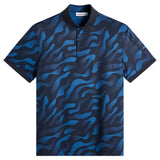 J.LINDEBERG Tour Tech Print Golf Polo Shirt – Men’s – Bunker Fade Navy