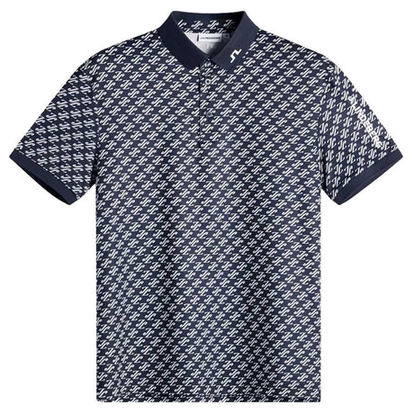 J.LINDEBERG Tour Tech Print Golf Polo Shirt – Men’s – Cardi Jacquard S - JL Navy