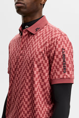 30% OFF - J.LINDEBERG Tour Tech Print Golf Polo Shirt – Men’s – Bridge Stack Apple Butter