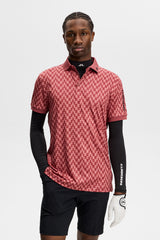 30% OFF - J.LINDEBERG Tour Tech Print Golf Polo Shirt – Men’s – Bridge Stack Apple Butter