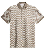 J.LINDEBERG Tour Tech Print Golf Polo Shirt – Men’s – Bridge Stack Brindle