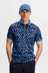 J.LINDEBERG Tour Tech Print Golf Polo Shirt – Men’s – Oak Federal Blue